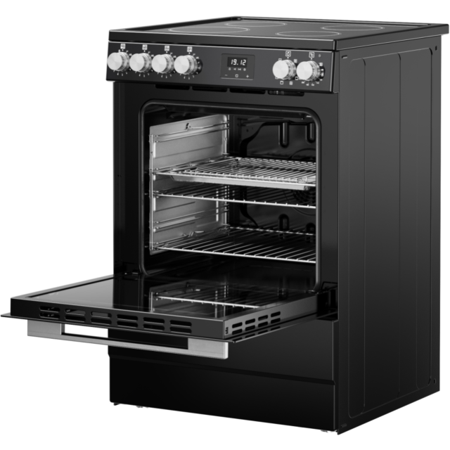 Belling FSA VISION SGL 60Ei 60cm Electric Induction Cooker with Single Oven - Black & Silver Steel