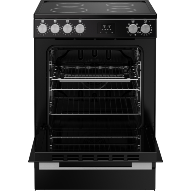Belling FSA VISION SGL 60Ei 60cm Electric Induction Cooker with Single Oven - Black & Silver Steel