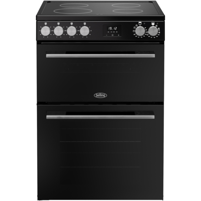 Belling FSA VISION 60Ei 60cm Electric Induction Cooker with Double Oven - Black & Silver Steel