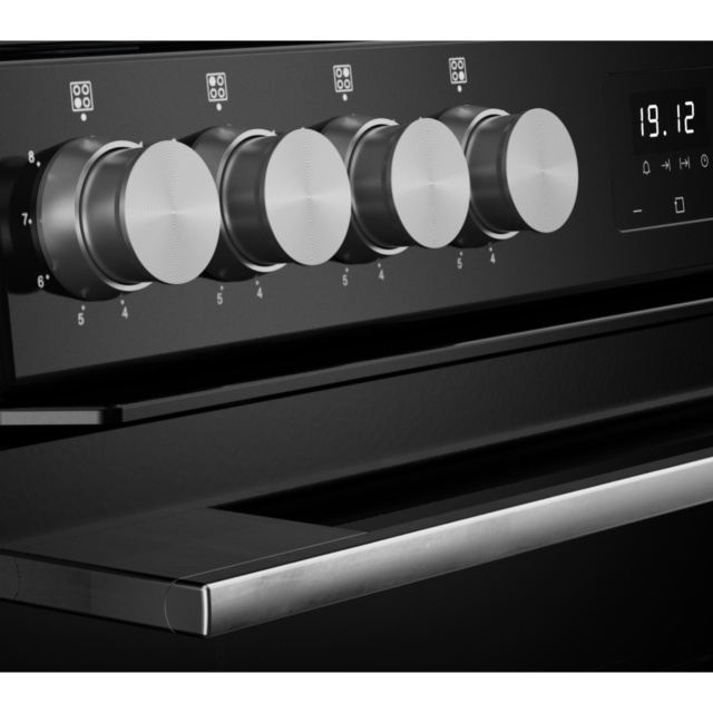 Belling FSA VISION 60Ei 60cm Electric Induction Cooker with Double Oven - Black & Silver Steel