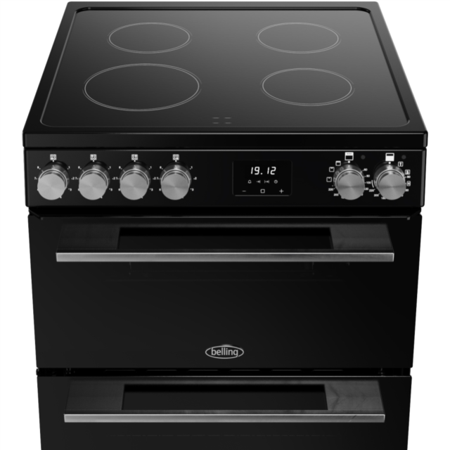Belling FSA VISION 60Ei 60cm Electric Induction Cooker with Double Oven - Black & Silver Steel