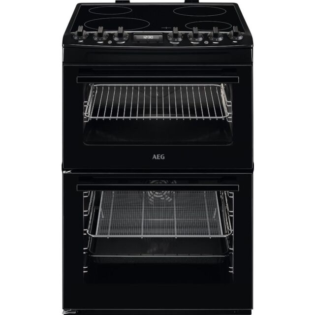 AEG CCX6740ACB Ceramic Electric Cooker with Double Oven