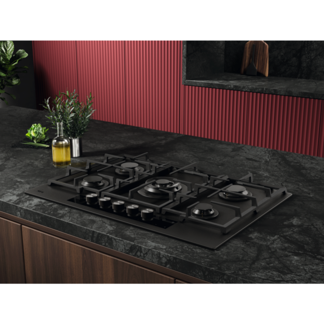 AEG HKB95341NL 90cm Gas on Glass Hob - Matt Black