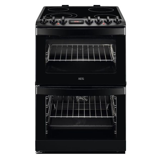 AEG CCB6740MCB 6000 SteamBake Ceramic Electric Cooker with Double Oven