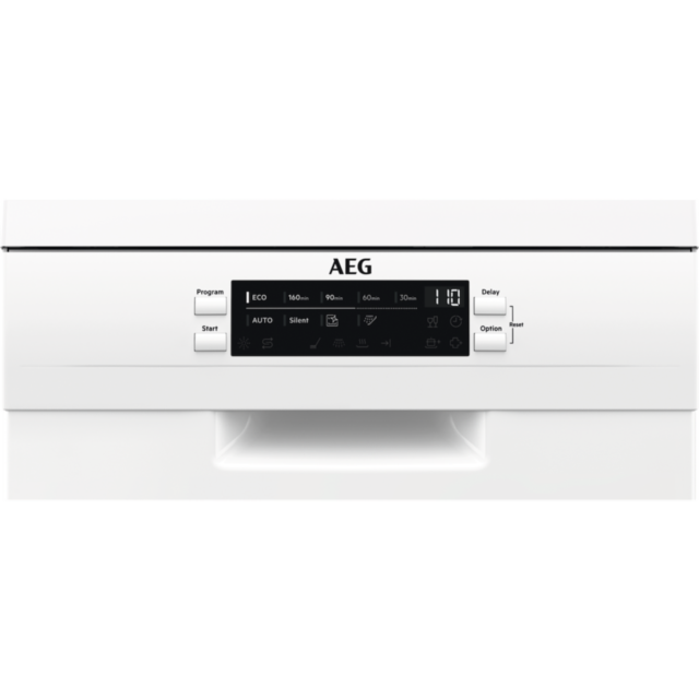 AEG FFB62417ZW 6000 SatelliteClean Freestanding Slimline Dishwasher with AirDry Technology + 9 Place Place Settings