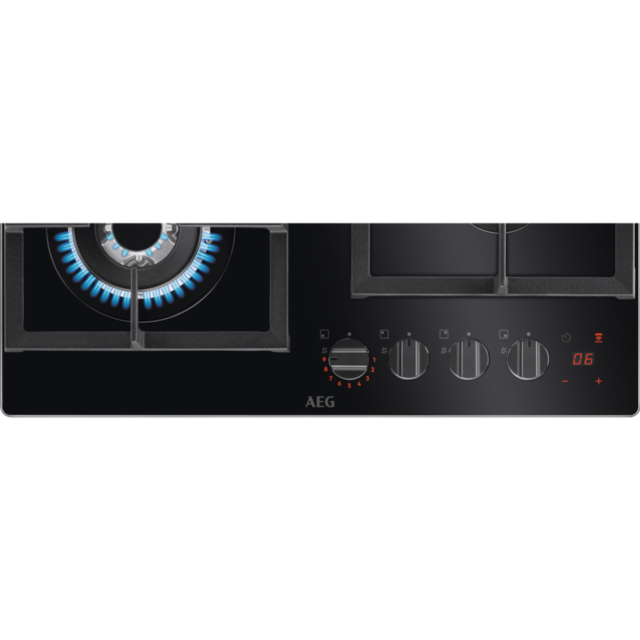 AEG HKB64450NB 8000 Gas on Glass Gas Hob with Hob2Hood