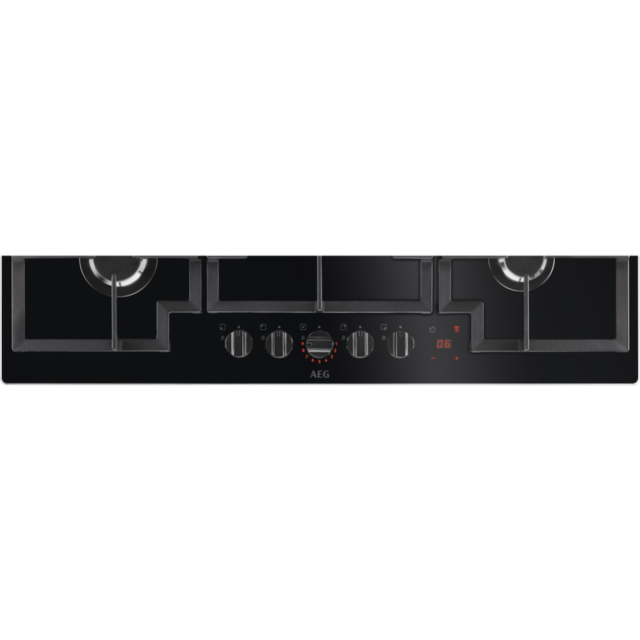 AEG HKB95450NB 8000 Gas on Glass Gas Hob with Hob2Hood