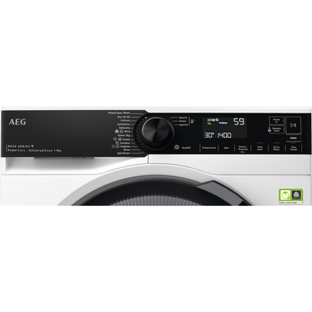 AEG LFR84946UC 8000 Series UniversalDose Front Loading Full Size 9kg Washing Machine
