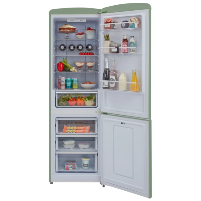 CDA Florence Meadow Retro 60cm Freestanding Frost Free 60/40 Fridge Freezer