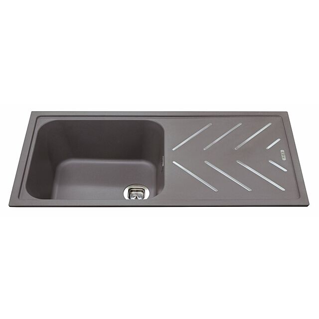 CDA KG81GR Composite Single Bowl Sink with Steel Drainer Bars