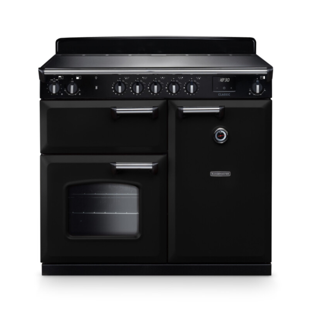 Rangemaster CL100EIPGBL/CM1 Classic 100 Induction Range Cooker - Gloss Black - A Rated