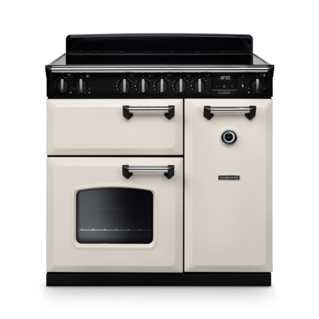 Rangemaster CL90EIPPCR/CM1 Classic 90 Induction Range Cooker - Pale Cream - A Rated