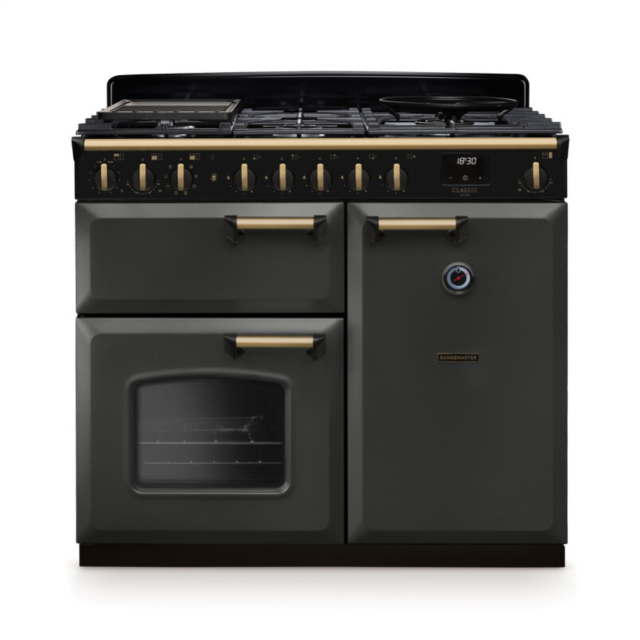 Rangemaster CLDL100DFPSLT/AB1 Classic Deluxe 100 Dual Fuel Range Cooker - Slate - A Rated