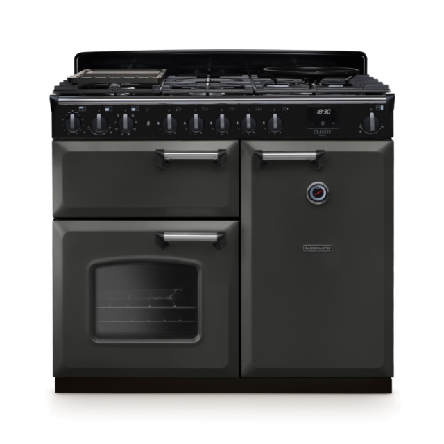 Rangemaster CLDL100DFPSLT/CM1 Classic Deluxe 100 Dual Fuel Range Cooker - Slate - A Rated