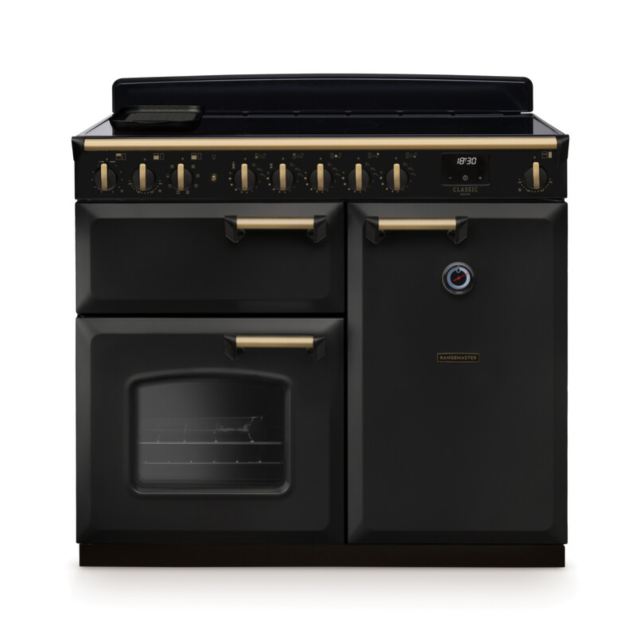 Rangemaster CLDL100EIPCBL/AB1 Classic Deluxe 100 Induction Range Cooker - Charcoal Black - A Rated