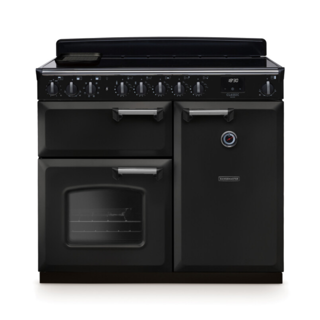 Rangemaster CLDL100EIPCBL/CM1 Classic Deluxe 100 Induction Range Cooker - Charcoal Black - A Rated