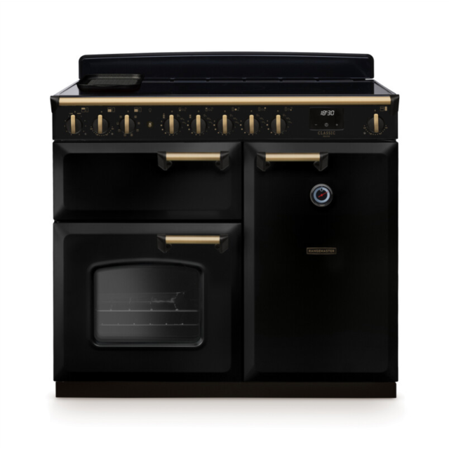 Rangemaster CLDL100EIPGBL/AB1 Classic Deluxe 100 Induction Range Cooker - Gloss Black - A Rated