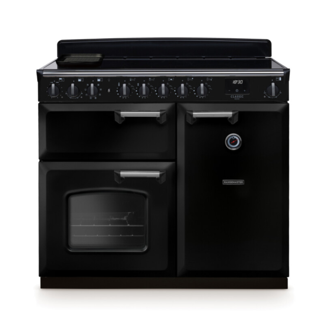 Rangemaster CLDL100EIPGBL/CM1 Classic Deluxe 100 Induction Range Cooker - Gloss Black - A Rated