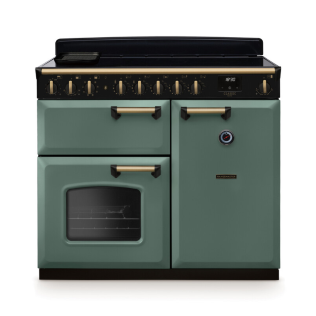 Rangemaster CLDL100EIPMGR/AB1 Classic Deluxe 100 Induction Range Cooker - Mineral Green - A Rated