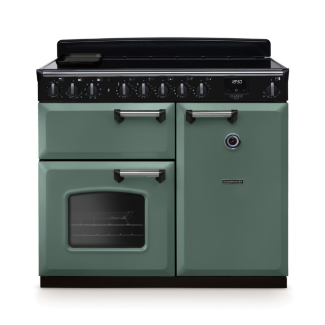 Rangemaster CLDL100EIPMGR/CM1 Classic Deluxe 100 Induction Range Cooker - Mineral Green - A Rated