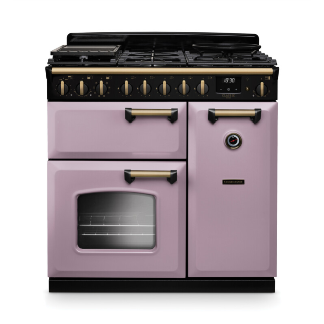 Rangemaster CLDL90DFPHTH/AB1 Classic Deluxe 90 Dual Fuel Range Cooker - Heather - A Rated