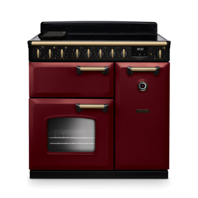 Rangemaster CLDL90EIPBOR/AB1 Classic Deluxe 90 Induction Range Cooker - Bordeaux - A Rated