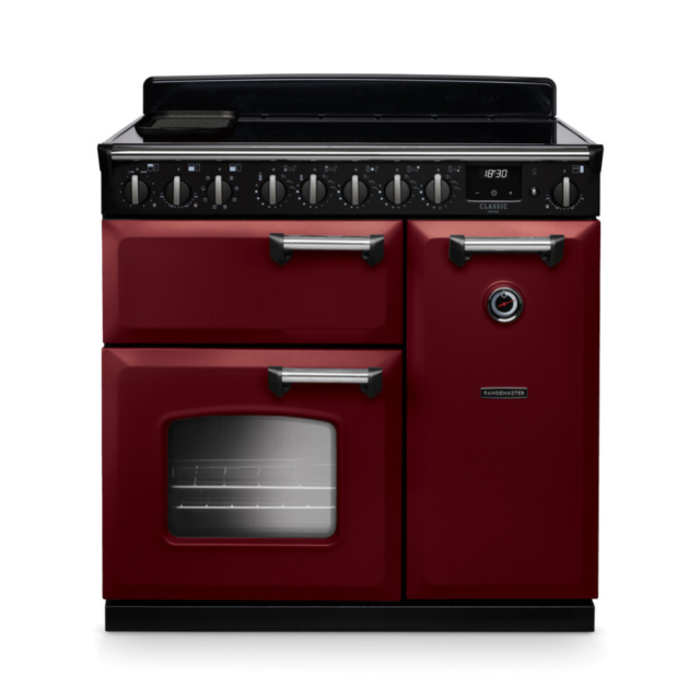 Rangemaster CLDL90EIPBOR/CM1 Classic Deluxe 90 Induction Range Cooker - Bordeaux - A Rated