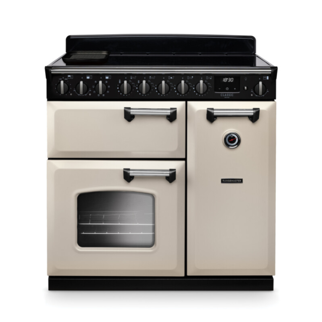 Rangemaster CLDL90EIPPCR/CM1 Classic Deluxe 90 Induction Range Cooker - Pale Cream - A Rated