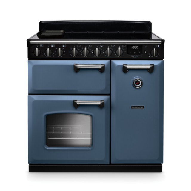 Rangemaster CLDL90EIPSTB/CM1 Classic Deluxe 90 Induction Range Cooker - Stone Blue - A Rated