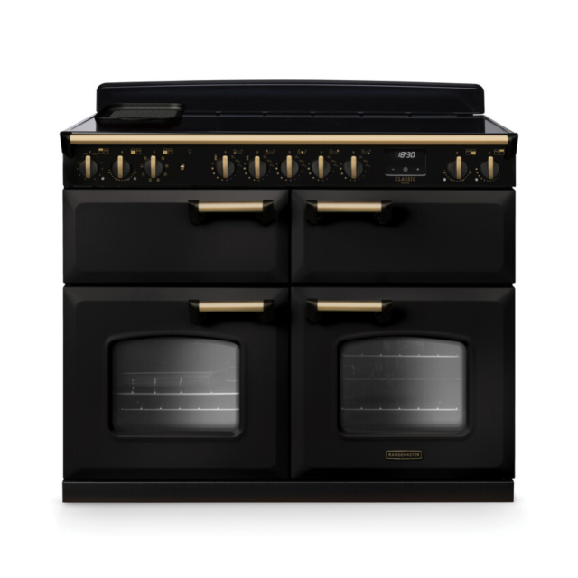 Rangemaster CLDLB110EIPCBL/AB1 Classic Deluxe 110 Induction Range Cooker - Charcoal Black - A Rated
