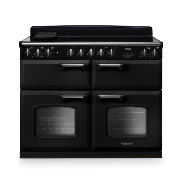 Rangemaster CLDLB110EIPCBL/CM1 Classic Deluxe 110 Induction Range Cooker - Charcoal Black - A Rated