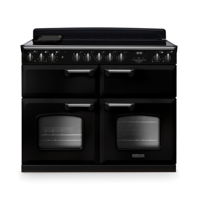 Rangemaster CLDLB110EIPGBL/CM1 Classic Deluxe 110 Induction Range Cooker - Gloss Black - A Rated