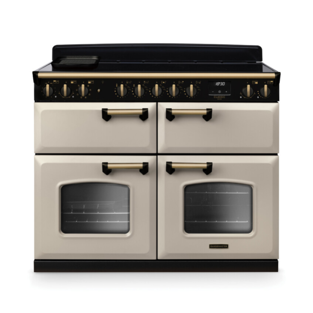 Rangemaster CLDLB110EIPPCR/AB1 Classic Deluxe 110 Induction Range Cooker - Pale Cream - A Rated