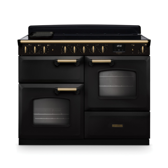 Rangemaster CLDLO110EIPCBL/AB1 Classic Deluxe 110 Induction Range Cooker - Charcoal Black - A Rated