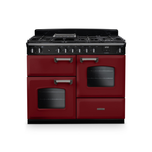 Rangemaster CLO110DFPBOR/CM1 Classic 110 Dual Fuel Range Cooker - Bordeaux - A Rated