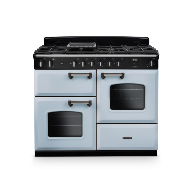 Rangemaster CLO110DFPMSB/CM1 Classic 110 Dual Fuel Range Cooker - Misty Blue - A Rated
