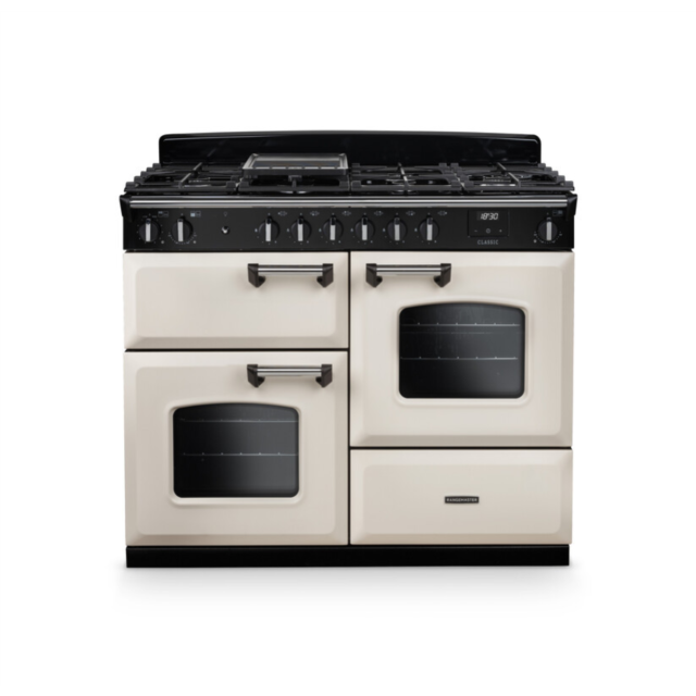 Rangemaster CLO110DFPPCR/CM1 Classic 110 Dual Fuel Range Cooker - Pale Cream - A Rated