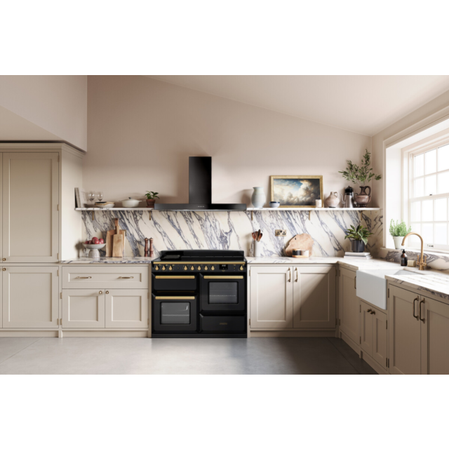 Rangemaster ESDL100DFPGBL/AB1 Estel Deluxe 100 Dual Fuel Range Cooker - Gloss Black - A Rated