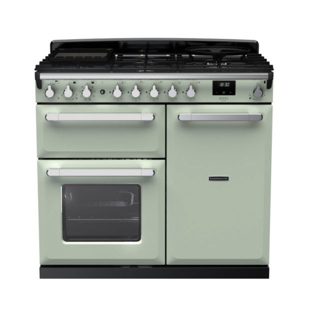 Rangemaster ESDL100DFPMNT/CM1 Estel Deluxe 100 Dual Fuel Range Cooker - Mint - A Rated