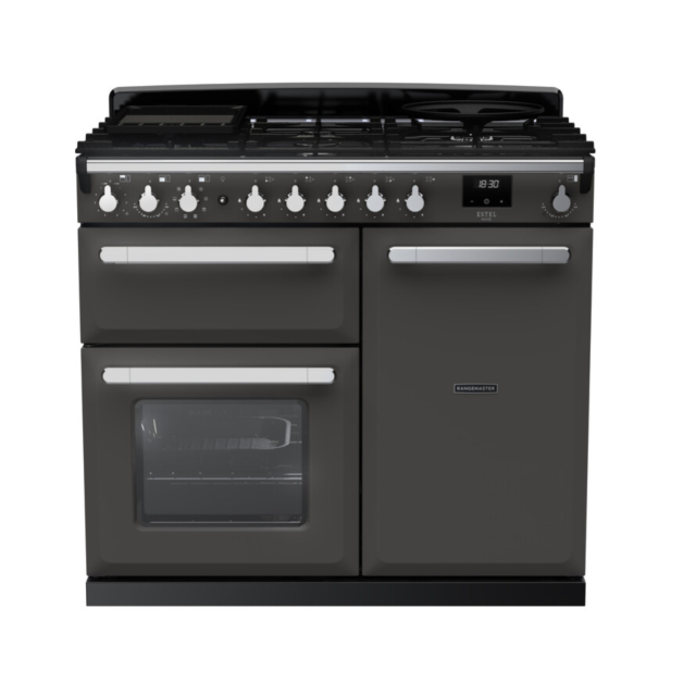 Rangemaster ESDL100DFPSLT/CM1 Estel Deluxe 100 Dual Fuel Range Cooker - Slate - A Rated