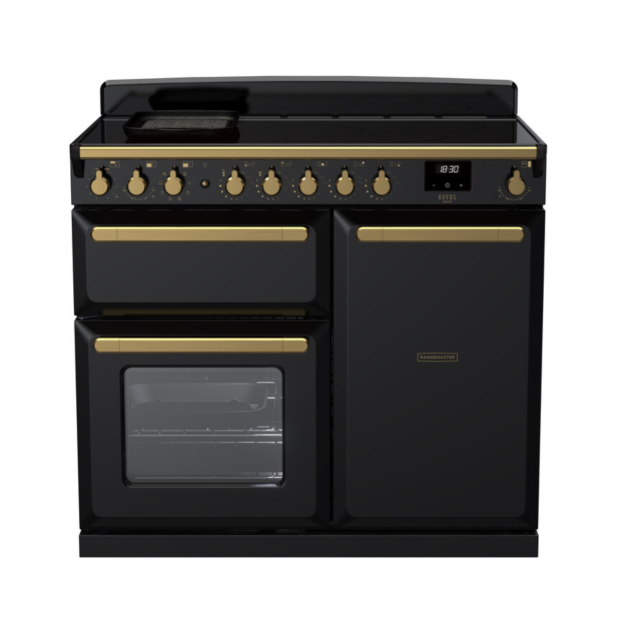 Rangemaster ESDL100EIPGBL/AB1 Estel Deluxe 100 Induction Range Cooker - Gloss Black - A Rated