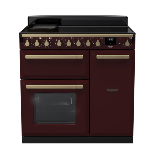 Rangemaster ESDL90EIPBOR/AB1 Estel Deluxe 90 Induction Range Cooker - Bordeaux - A Rated
