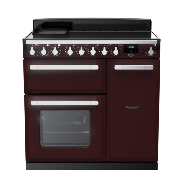 Rangemaster ESDL90EIPBOR/CM1 Estel Deluxe 90 Induction Range Cooker - Bordeaux - A Rated