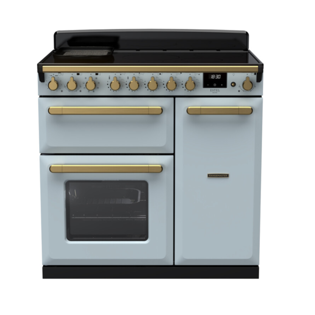 Rangemaster ESDL90EIPMSB/AB1 Estel Deluxe 90 Induction Range Cooker - Misty Blue - A Rated