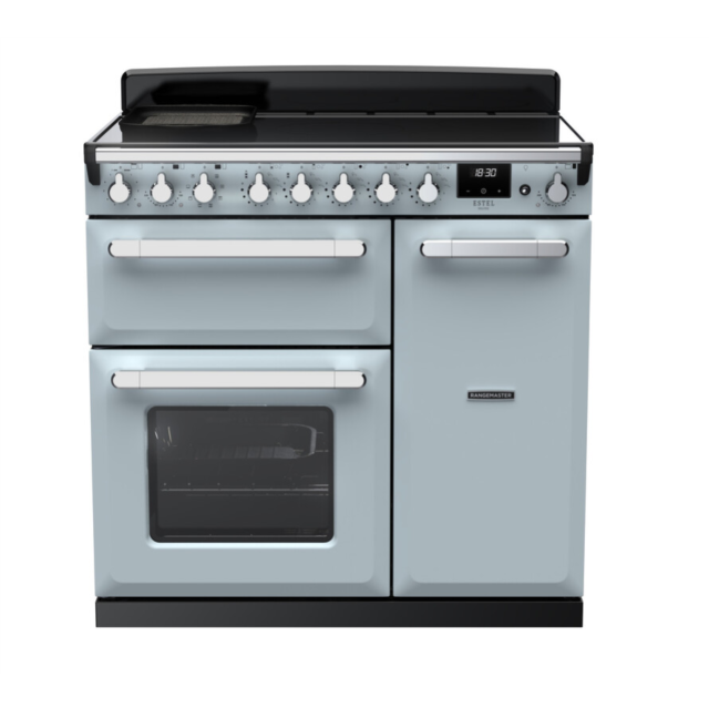Rangemaster ESDL90EIPMSB/CM1 Estel Deluxe 90 Induction Range Cooker - Misty Blue - A Rated