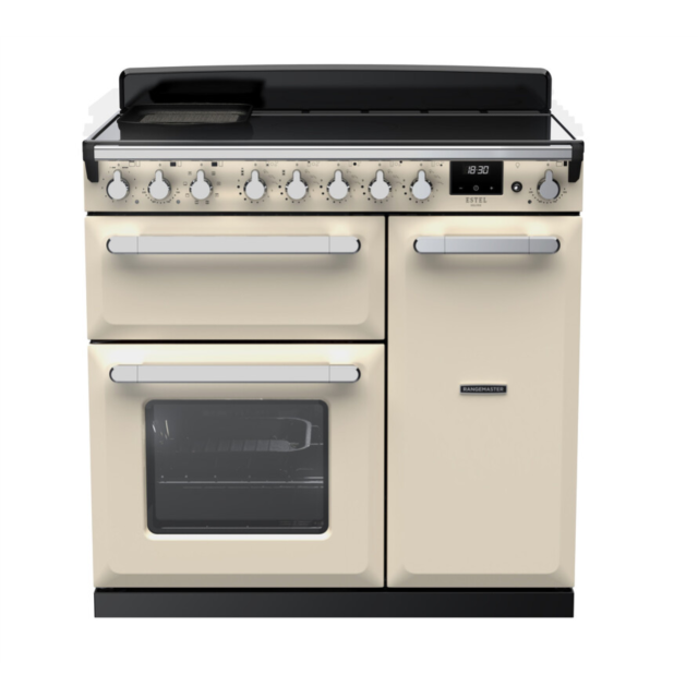 Rangemaster ESDL90EIPPCR/CM1 Estel Deluxe 90 Induction Range Cooker - Pale Cream - A Rated