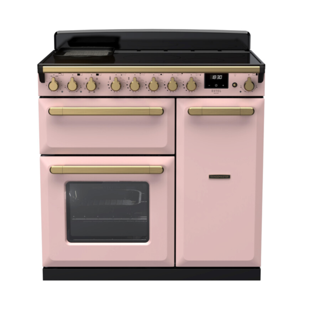 Rangemaster ESDL90EIPPPK/AB1 Estel Deluxe 90 Induction Range Cooker - Pale Pink - A Rated