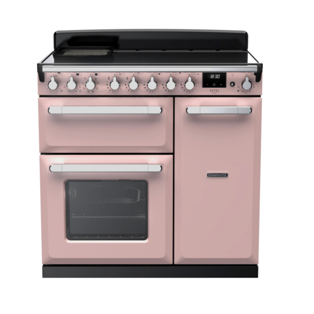 Rangemaster ESDL90EIPPPK/CM1 Estel Deluxe 90 Induction Range Cooker - Pale Pink - A Rated