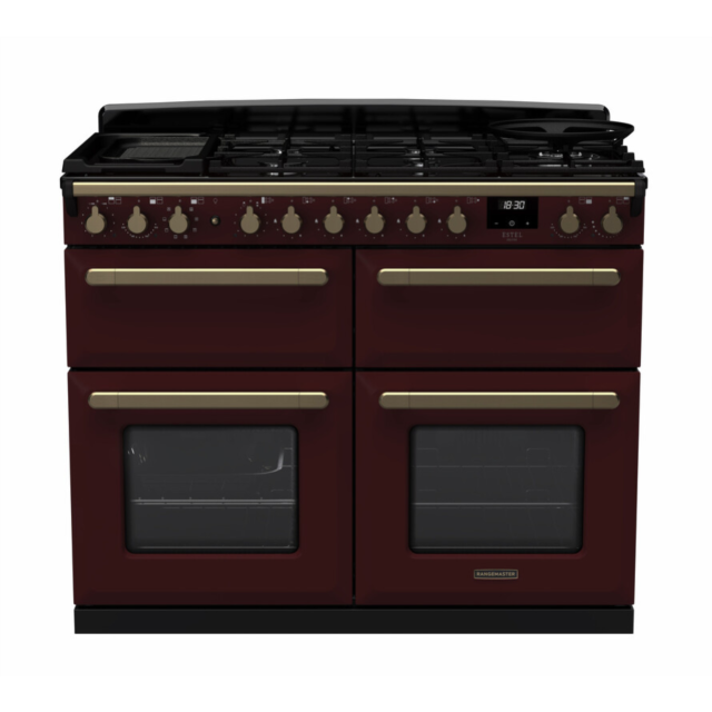 Rangemaster ESDLB110DFPBOR/AB1 Estel Deluxe 110 Dual Fuel Range Cooker - Bordeaux - A Rated