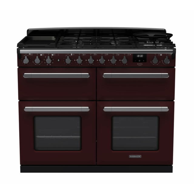 Rangemaster ESDLB110DFPBOR/CM1 Estel Deluxe 110 Dual Fuel Range Cooker - Bordeaux - A Rated